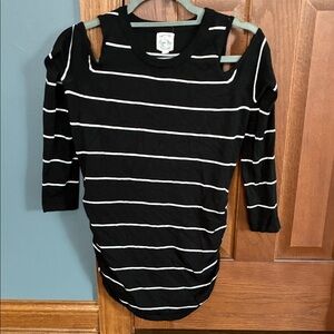 Hippie Rose Black and White Knit Top